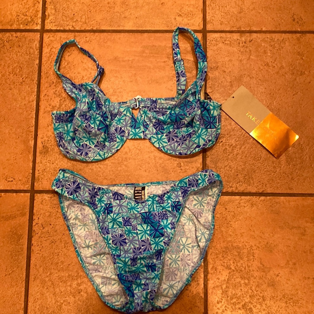 Bikini Bathing Suit Take Cover NWT Underwire Top M C/D Cup